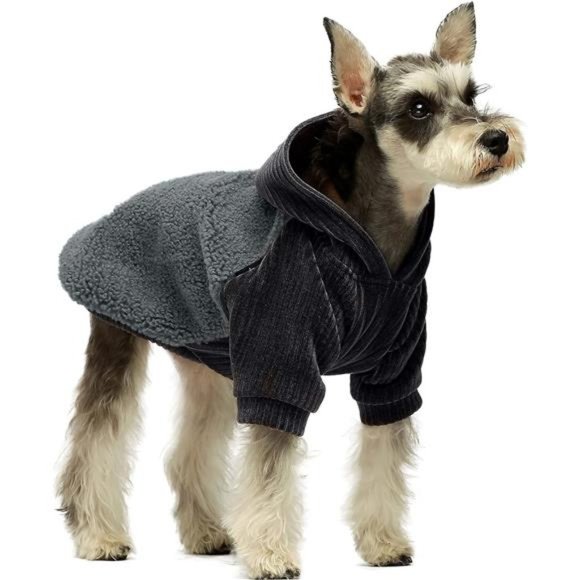 Velvet Thermal Dog Coat Puppy Winter Clothes Pet Jacket Cat Hoodie Outfits - Picture 2 of 7